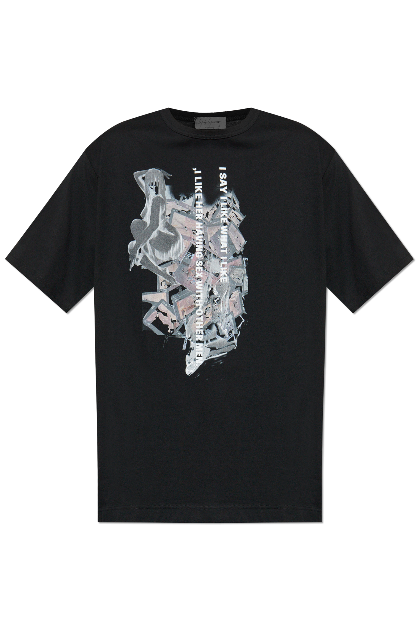 Black T-shirt with print Yohji Yamamoto - Vitkac GB